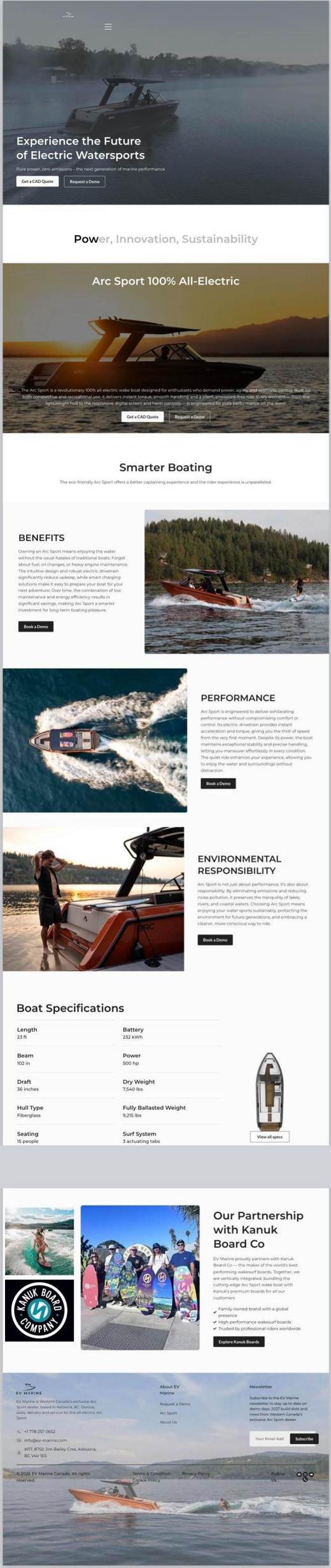 EV Marine electric boat dealer, kelowna before the CRO Digital rebuild