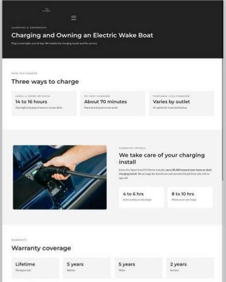 EV Marine: Charging and ownership page