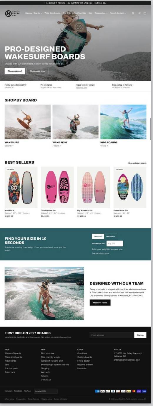 Kanuk Board Co wakesurf boards, kelowna after the CRO Digital rebuild