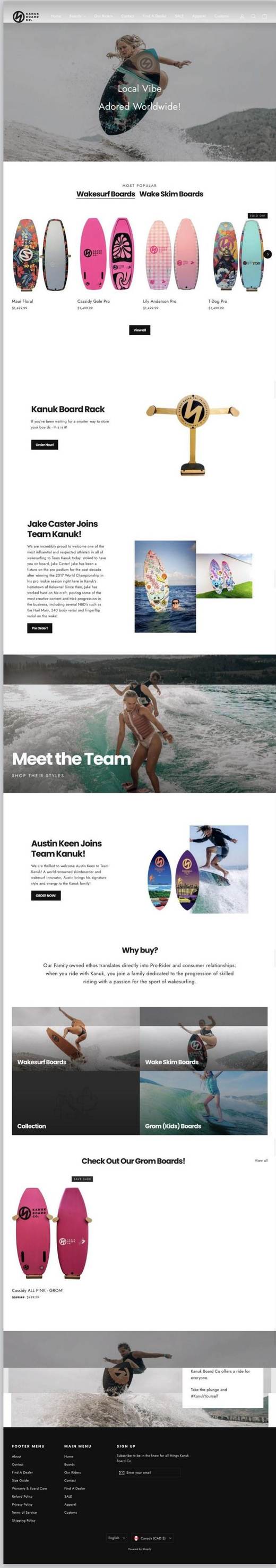 Kanuk Board Co wakesurf boards, kelowna before the CRO Digital rebuild